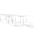 Modern Pergola Architectural Design With Curved Structure And Support Columns