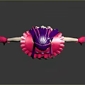 Animated Character With Purple Hair Pink Top Gloves Boots And Layered Skirt Design