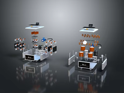 Modern Kitchen Furniture With Island Counter Storage Cabinets And Appliances 3d model