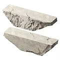 Natural Stone Reception Desk With Rough Textured Surface And Rustic Design 3d model