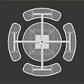 Outdoor Curved White Chair With Mesh Design And Round Table Set