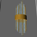 Modern Elegant Crystal Wall Light With Gold Frame And Warm Lighting 3d model