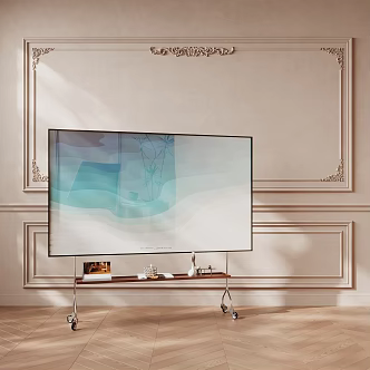 Modern TV Simple Metal Mobile TV Rack Storage Rack Art Ornaments 3d model