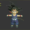 Young Game Movie Anime Character With Black Spiky Hair Purple Outfit And Staff