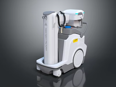 Advanced Mobile Medical Device With Modern Design Control Panel And Wheels 3d model