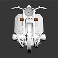 Vintage Silver Motorcycle With Two Seats Chrome Details And Reflective Surface
