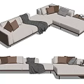 Modern corner sofa multiplayer corner sofa 3d model