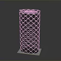 Cylindrical Structure With Diamond Grid Surface On White Square Base Design