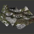 Rugged Natural Terrain With Scattered Rocks And Lush Green Moss Growth