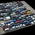 Various Colored Cars Different Models Parked In Outdoor Parking Lot