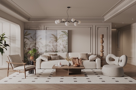 French Living Room 3d model