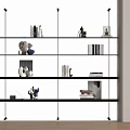 Bookshelf ornaments combination partition type 3d model