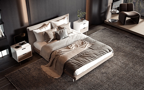 Nordic style commodity bed 3d model