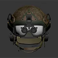 Military Camouflage Pattern Protective Helmet With Binoculars Attachment And Tactical Design