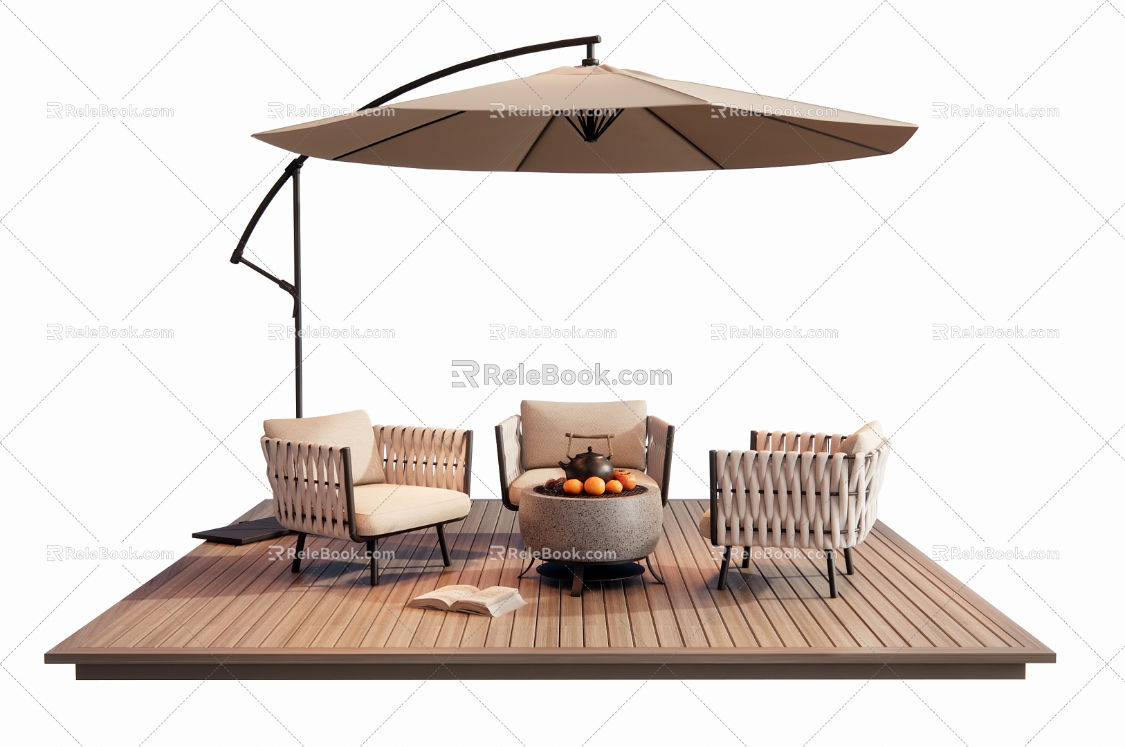 Outdoor Sofa Outdoor Table and Chair Furnace Tea Casual Chair Single Sofa Sunshade 3d model