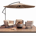 Outdoor Sofa Outdoor Table and Chair Furnace Tea Casual Chair Single Sofa Sunshade 3d model