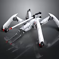 Mechanical Spider With Multi Legged Robotic Structure And Metallic Industrial Design 3d model