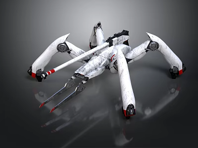 Mechanical Spider With Multi Legged Robotic Structure And Metallic Industrial Design 3d model