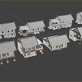 Traditional Style Single Family Houses With Wooden Structure And Gray Roof Designs