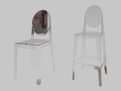 Transparent Acrylic Bar Stools With Modern Minimalist Design And Clear Structure 3d model