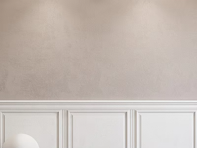 Modern Minimalist White Wainscoting Design On Light Colored Wall With Soft Lighting 3d model