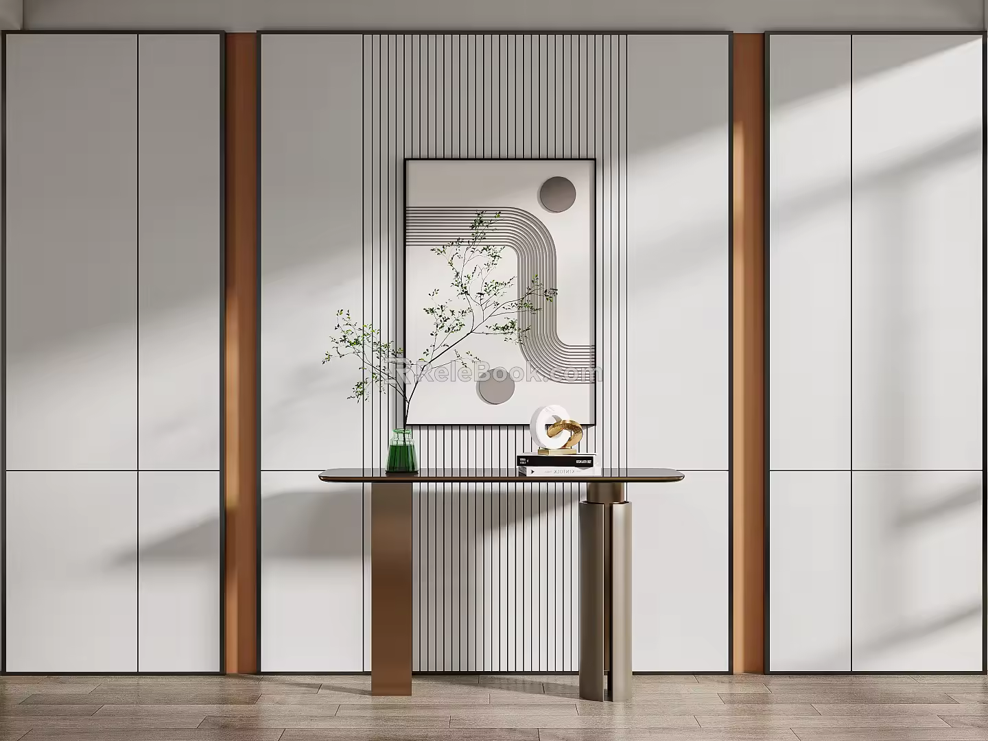 Modern End Desk 3d model