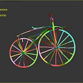 Vintage High Wheel Bicycle With Red Wheels And Black Classic Frame Design