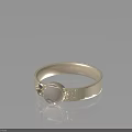 Stylish Silver Ring With Lavender Gemstone And Delicate Engraved Patterns For Fashionable Attire 3d model