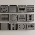 Diverse Gray Metal Vent Grille Designs For Home Ventilation Systems 3d model