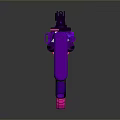 Purple And Pink Graffiti Decorated Rifle With Skull Pattern And GANGSTA Text