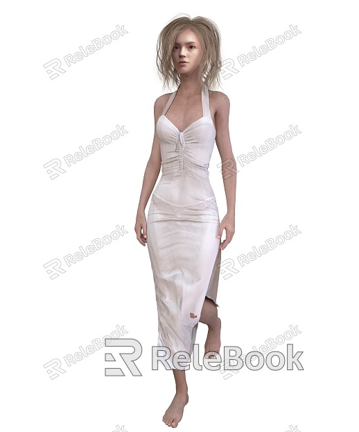 White dress female figure model