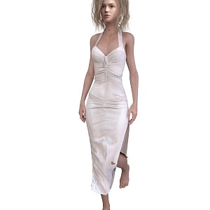 White dress female figure 3d model