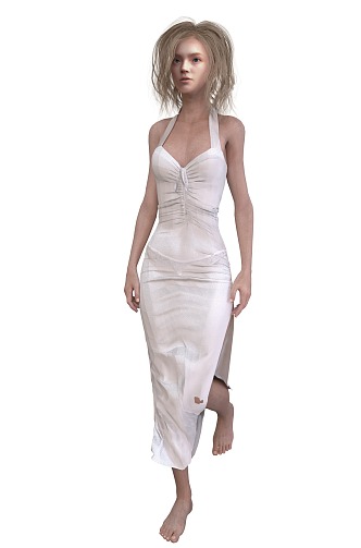 White dress female figure 3d model