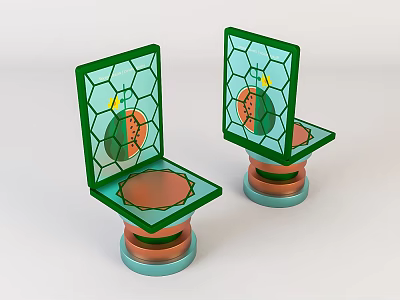 Modern Children's Chair Children's Cartoon Wooden Stool 3d model