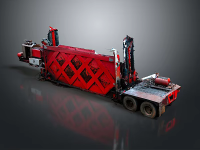 Red Trailer Mounted Mobile Medical Equipment For Emergency Field Use 3d model