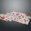 Detailed Architectural Building Layout Model With Colored Marked Rooms And Functional Areas