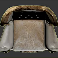 Classical Style Chair With Gold Accents White Upholstery And Carved Details