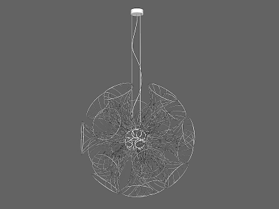 Unique Shaped Pendant Light Featuring Intricate Circular Lines For Modern Interior 3d model