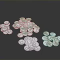 Scattered Shiny Metallic Coins As Daily Living Essentials With Various Sizes And Surface