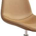 Leather Office Chair With Swivel Function Adjustable Height And Metal Base Rolling Casters