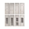 Modern Hinged Doors With Various Panel Designs And Glass Inserts 3d model