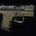 Modern Tactical Handgun Firearm With Textured Grip Slide And Safety Parts