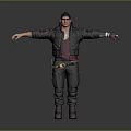 Stylish 3D Male Character In Gray Jacket Maroon Vest With Yellow Tool Belt Arms Outstretched