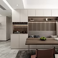 Modern Living Dining Room Interior With Sofa Coffee Table TV Plants And Circular Ceiling