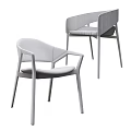 Modern Leisure Chairs With Beige Seats And Black Or Light Gray Frames 3d model