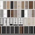 Various Hinged Doors With Different Colors Designs And Wooden Glass Panels For Interior