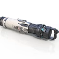 Futuristic Sci Fi Weapon With White Black Body And Mechanical Structure