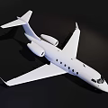 White Passenger Airplane Model Featuring Detailed Wings And Fuselage On Black Background