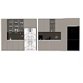 Modern Kitchen Wine Cabinet With Glass Door Storage For Wine Bottles And Glasses