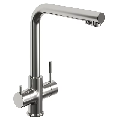 Modern Stainless Steel Kitchen Faucet With Tall Spout And Single Lever Handle 3d model